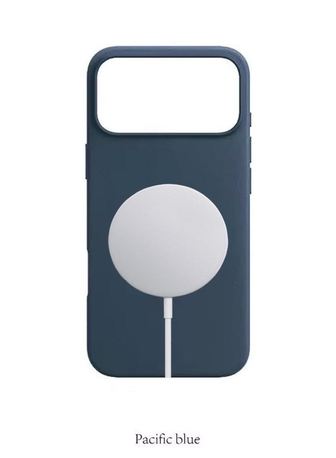 Premium Leather iPhone 17 Pro Max Protective Case - Pacific Blue - Image 2