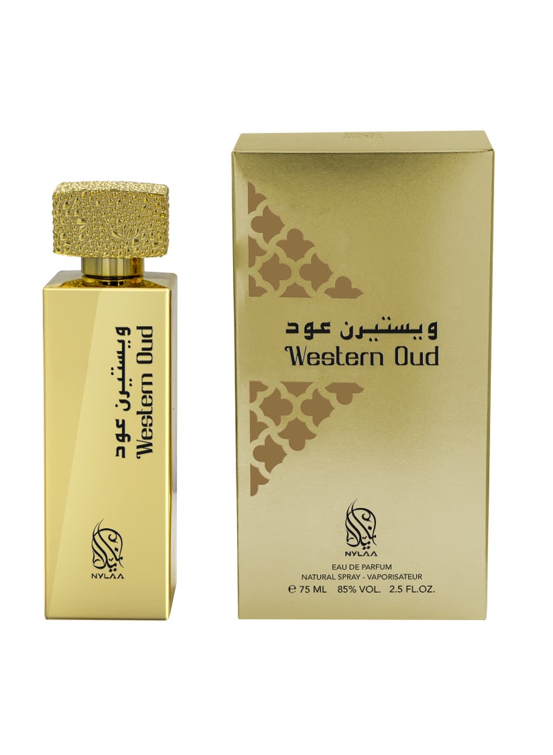 NYLAA Western Oud Eau De Parfum (EDP) 75ML | Premium Unisex (Men and Women) Perfume | Long Lasting Oud Fragrance | Daily Use Perfume - Image 2