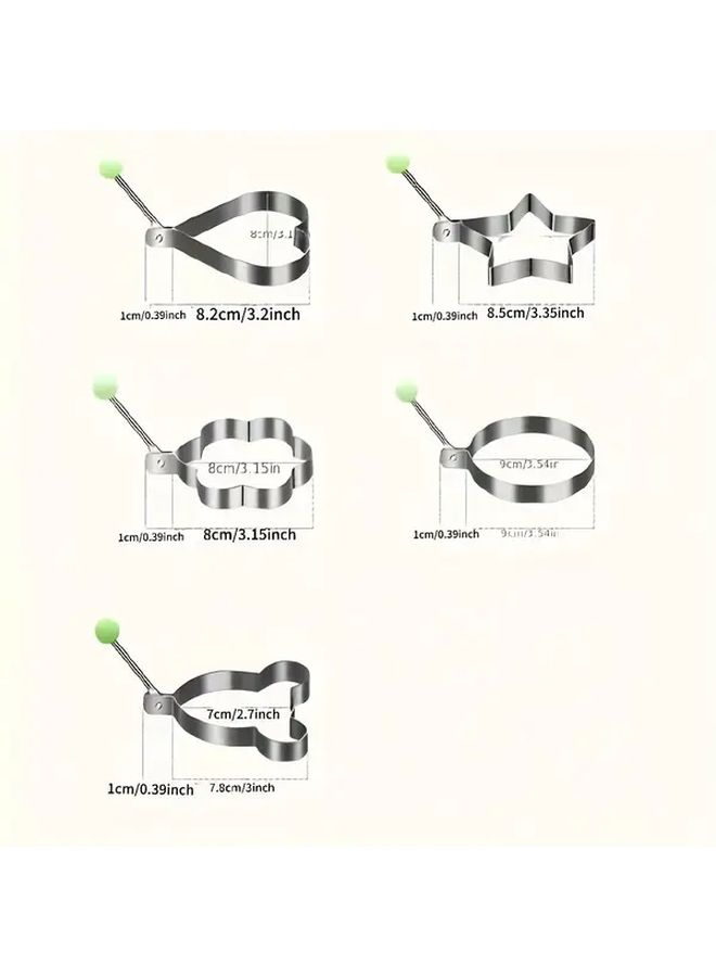 5 Styles Stainless Steel Egg Frying Molds With Non Slip Handles Kitchen Cooking Tools - Image 3
