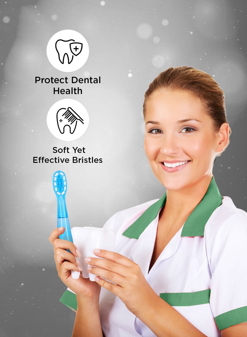 AFRA رأس فرشاة سوبر كلين V سيريز جونيور - شعيرات ألمانية بيدكس متوسطة النعومة، للأطفال من 3 سنوات فما فوق، أزرق -601207 - Image 4