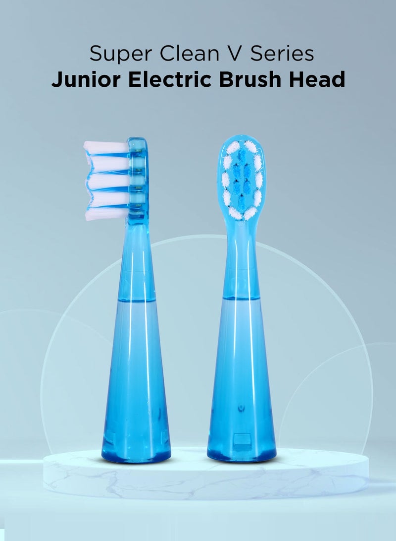 AFRA رأس فرشاة سوبر كلين V سيريز جونيور - شعيرات ألمانية بيدكس متوسطة النعومة، للأطفال من 3 سنوات فما فوق، أزرق -601207 - Image 2