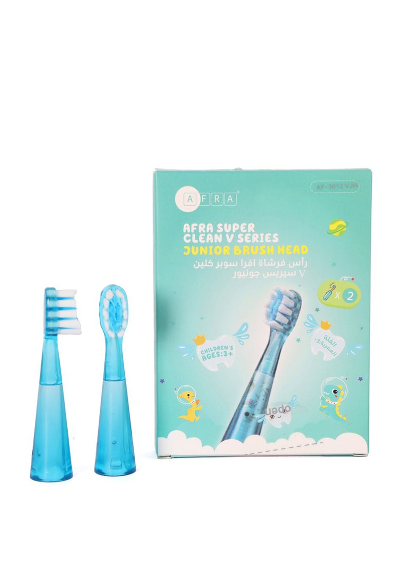 AFRA رأس فرشاة سوبر كلين V سيريز جونيور - شعيرات ألمانية بيدكس متوسطة النعومة، للأطفال من 3 سنوات فما فوق، أزرق -601207 - Image 3