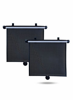 KASTWAVE Car Side Window Sun Shade (2 Pack) | Retractable Car Roller Sunshade for Kids, Pets | Baby Car Window Shades for UV and Sun Glare Protection | Car Window Blinds for Privacy Blackout 15"x17"  - Image 1