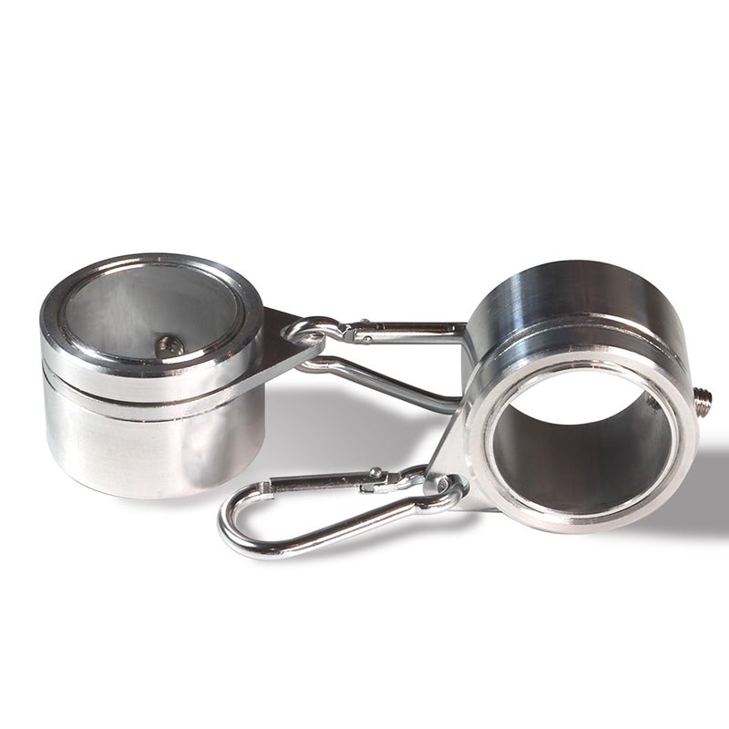 Anley 125 Aluminum Flagpole Mounting Rings Set Anti Wrap 360 Rotatable Ring with Carabiners Ideal for 114 Inch Diameter Flag Pole Flag with 2 Grommets Silver Pack of 2 - Image 2