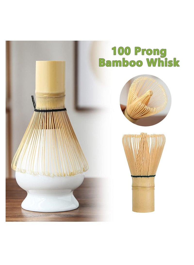 SYOSI Japanese Matcha Tea Set - Authentic Matcha Ceremony Accessories: Matcha Whisk, Ceramic Bowl and Whisk Holder, Traditional Scoop - The Perfect Set for Traditional Matcha Preparation - Image 2