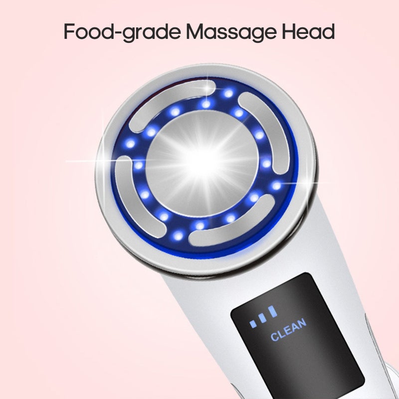 Hot & Cold Beauty Device: White Food-Grade Enlarged Massage Head - Multi-Mode Skin Care Tool With 304 Stainless Steel Conductive Sheet for Whole Face Skin Texture Improvement - Image 4
