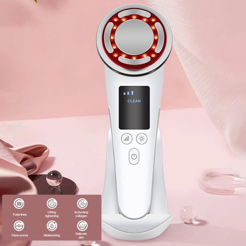 Hot & Cold Beauty Device: White Food-Grade Enlarged Massage Head - Multi-Mode Skin Care Tool With 304 Stainless Steel Conductive Sheet for Whole Face Skin Texture Improvement - Image 2