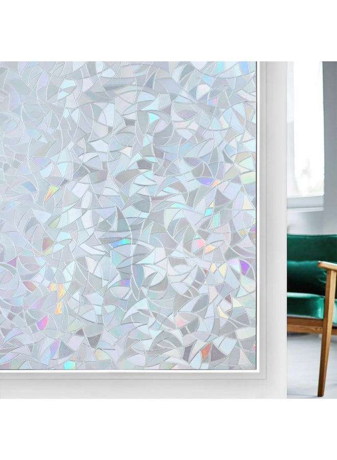 Rabbitgoo Window Privacy Film  3D Rainbow Window Clings  Decorative Window Vinyl  Stained Glass Window Decals - Image 1