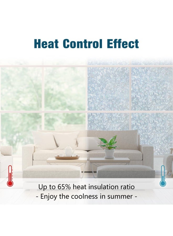 Rabbitgoo Window Privacy Film  3D Rainbow Window Clings  Decorative Window Vinyl  Stained Glass Window Decals - Image 4