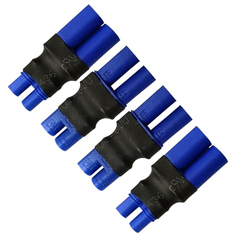 LINSYRC 2pcs EC3 Male to EC5 Female Connector Adapter and 2pcs EC3 Female to EC5 Male Connector Adapter for RC Models - Image 1