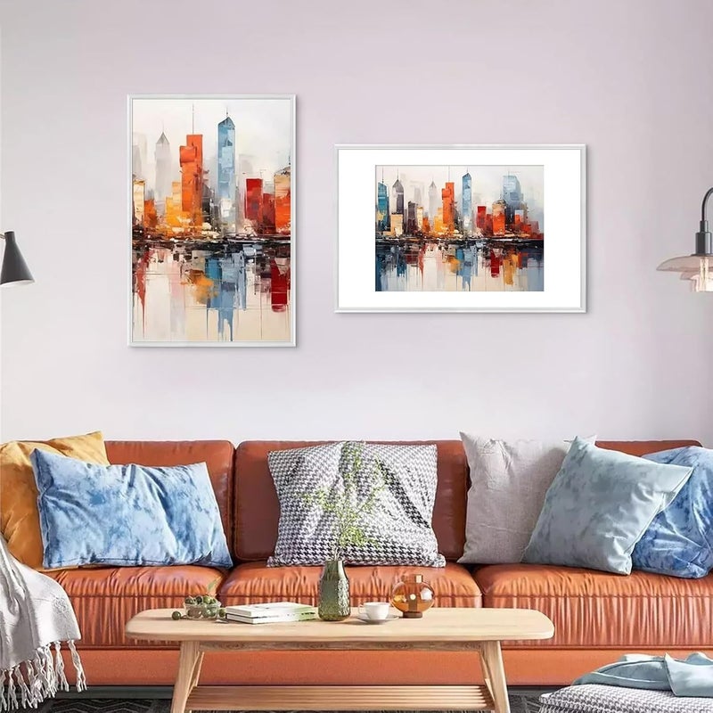 ATOBART إطار صور، 40x60 إطار صور معدني - إطارات صور ألومنيوم 40x60 مع حشوة قابلة للإزالة 30x40 سم للتعليق على الحائط والطاولة، فضي - قطعتان - Image 2