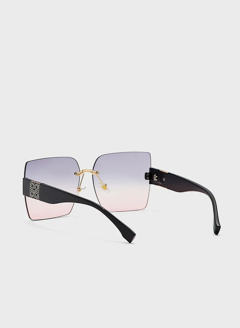 ELLA Oversized Square Rimless Ombre Sunglasses