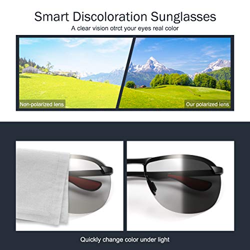 YIMI Polarized Photochromic Driving z87 Sunglasses For Men Women Day and Night safety glasses (photochromic/Black) - Image 5