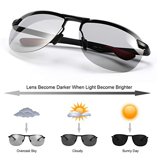 YIMI Polarized Photochromic Driving z87 Sunglasses For Men Women Day and Night safety glasses (photochromic/Black) - Image 3