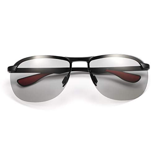 YIMI Polarized Photochromic Driving z87 Sunglasses For Men Women Day and Night safety glasses (photochromic/Black) - Image 1