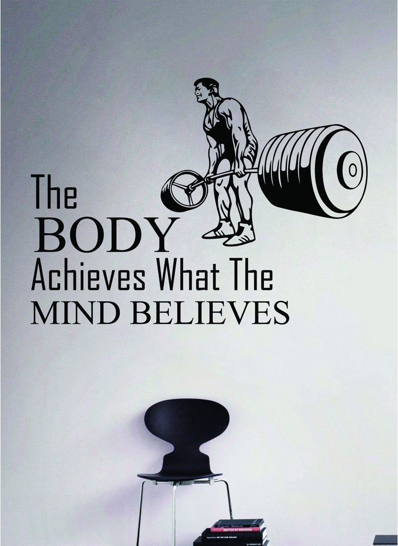 Spoil Your Wall The Body Achieves What The Mind Believes Gym Wall Decal - Wall Arts Home Décor - Wall Sticker, 70x50 cm by Spoil Your Wall  - Image 1