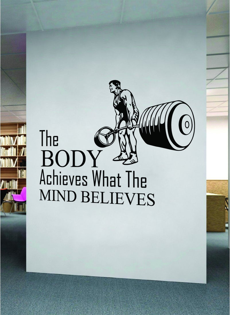 Spoil Your Wall The Body Achieves What The Mind Believes Gym Wall Decal - Wall Arts Home Décor - Wall Sticker, 70x50 cm by Spoil Your Wall  - Image 2