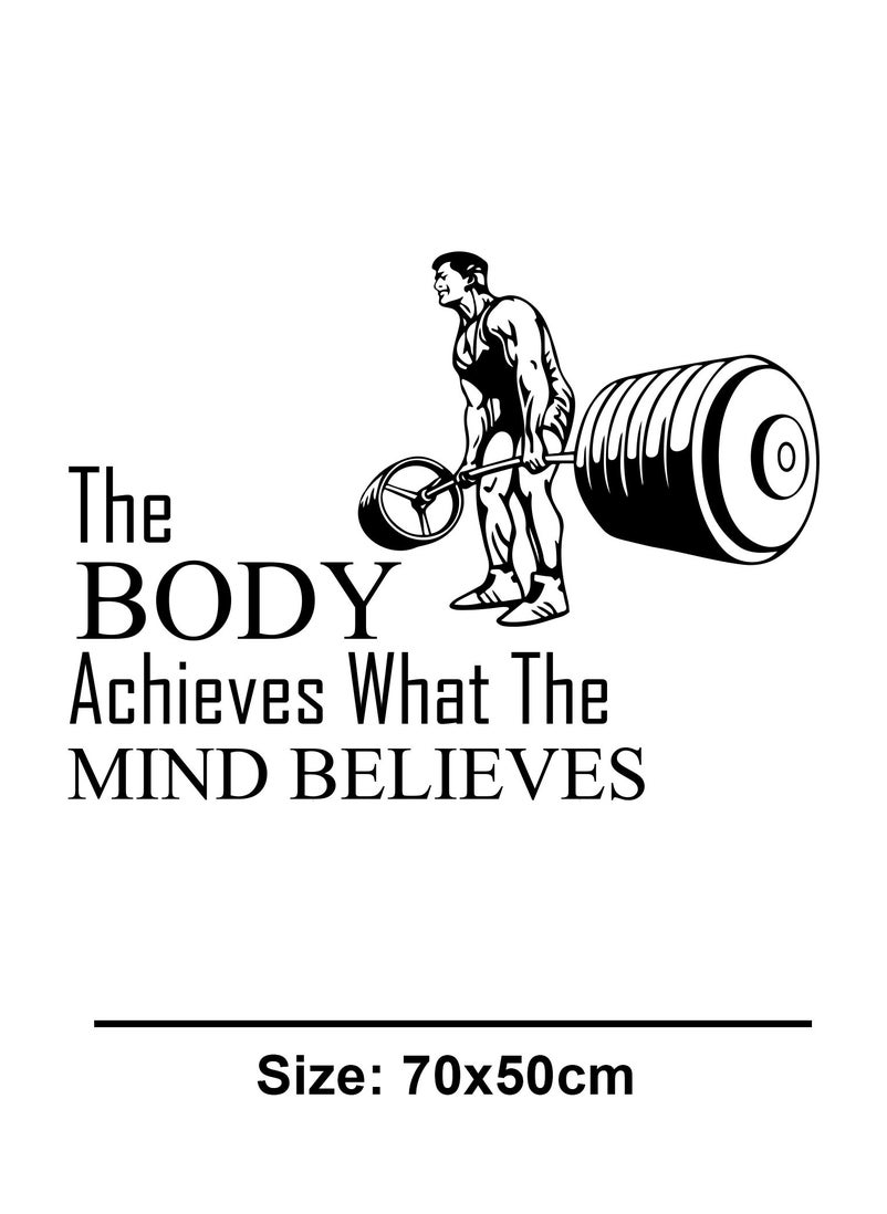 Spoil Your Wall The Body Achieves What The Mind Believes Gym Wall Decal - Wall Arts Home Décor - Wall Sticker, 70x50 cm by Spoil Your Wall  - Image 3