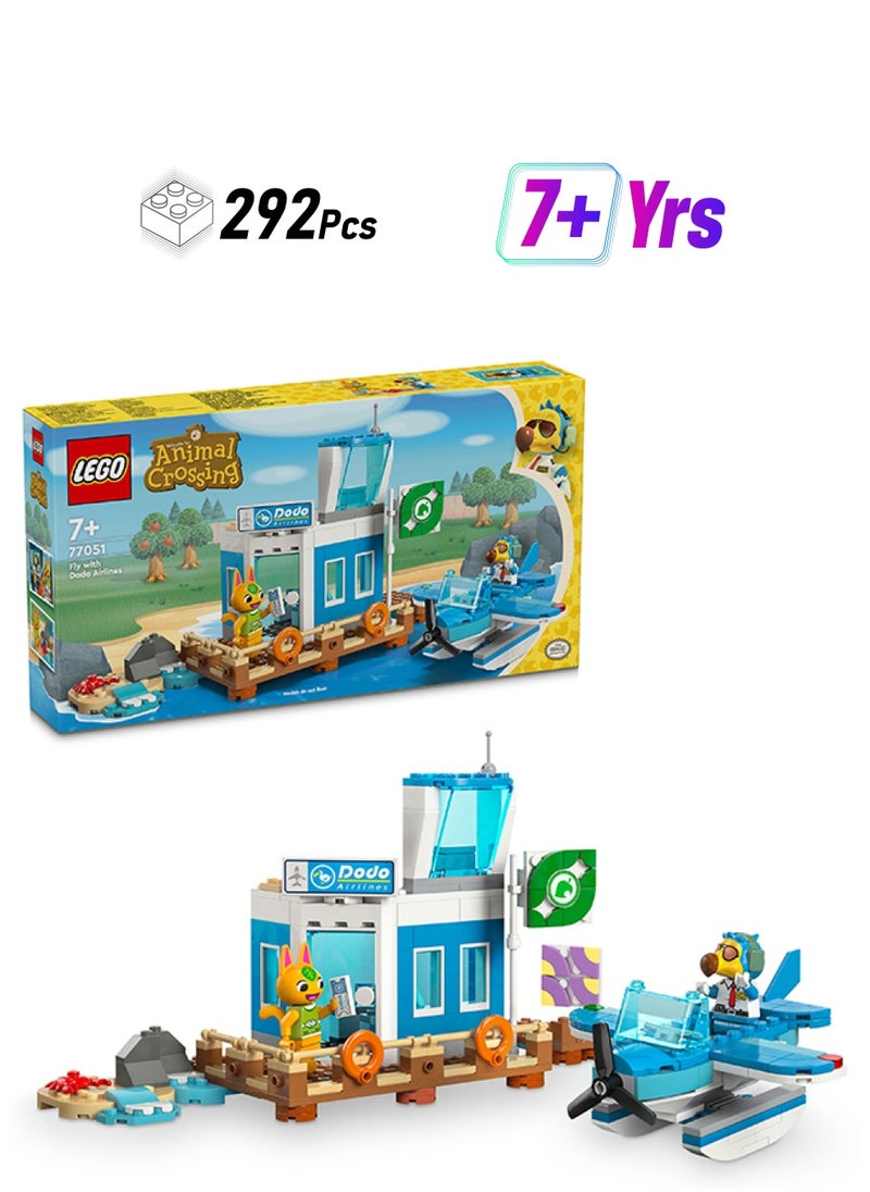 LEGO Animal Crossing Fly with Dodo Airlines Airport Playset, Plane Toy for 7 Plus Year Old Girls & Boys, with a Pilot Minifigure, Set Inspired by the Video Game Series, Birthday Gift for Kids 77051  - Image 1