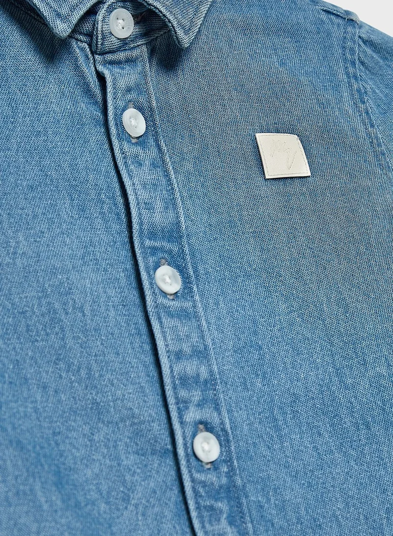 RIVER ISLAND Infant Mid Wash Denim Shirt