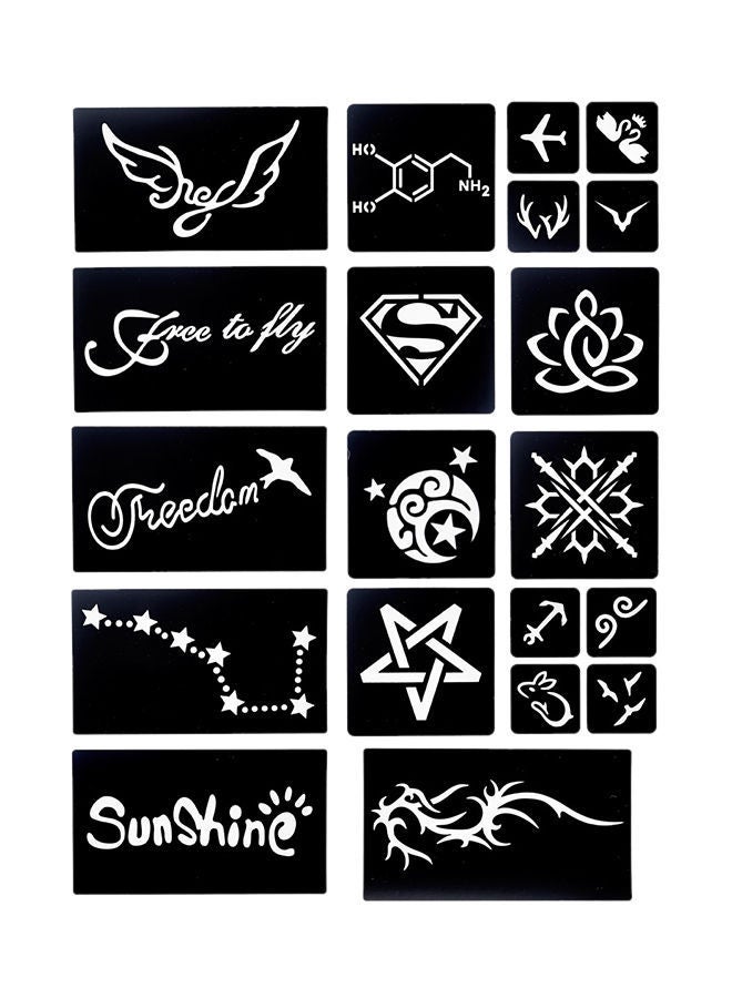 NIBEMINENT 14-Piece Classy Exquisite Charming Groovy Design Tattoo Sticker Set