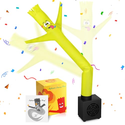 Poen Mini Wacky Waving Inflatable Tube Guy for Kids Gift with Blower Gag Inflatable Tube Man Birthday Desktop Decor Dancing Blow up Man for Office Party Decor(Cute) - Image 1