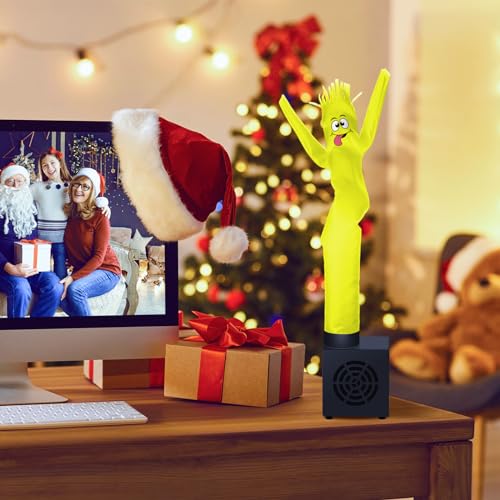 Poen Mini Wacky Waving Inflatable Tube Guy for Kids Gift with Blower Gag Inflatable Tube Man Birthday Desktop Decor Dancing Blow up Man for Office Party Decor(Cute) - Image 5