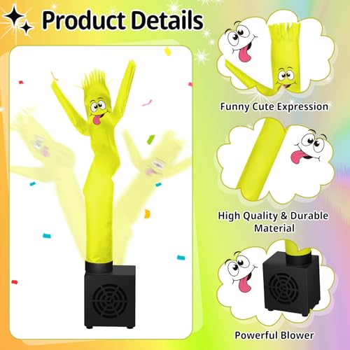 Poen Mini Wacky Waving Inflatable Tube Guy for Kids Gift with Blower Gag Inflatable Tube Man Birthday Desktop Decor Dancing Blow up Man for Office Party Decor(Cute) - Image 4