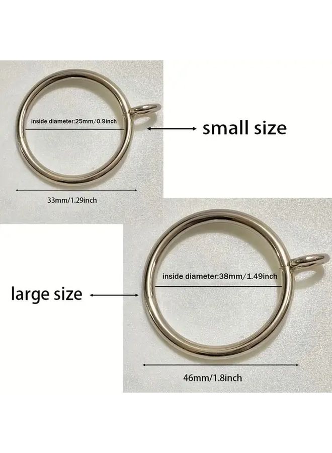Heavy Duty Metal Curtain Rings 38mm Inner Diameter Silvery Finish - Image 3