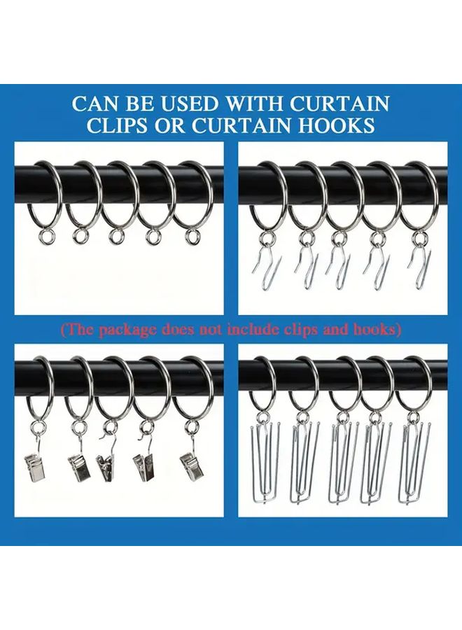Heavy Duty Metal Curtain Rings 38mm Inner Diameter Silvery Finish - Image 5
