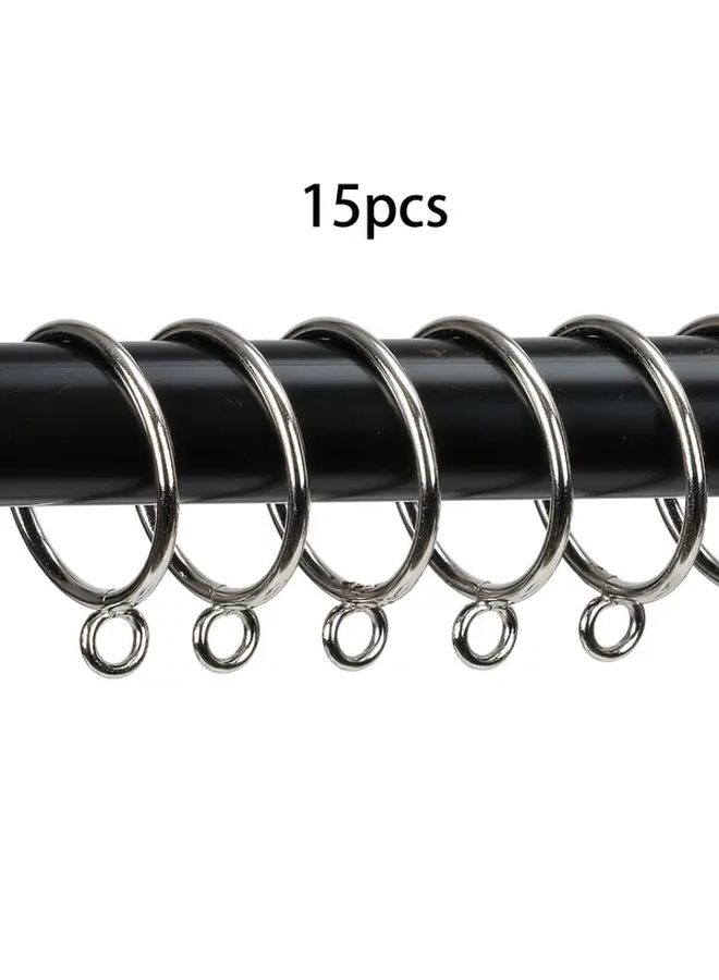 Heavy Duty Metal Curtain Rings 38mm Inner Diameter Silvery Finish - Image 1