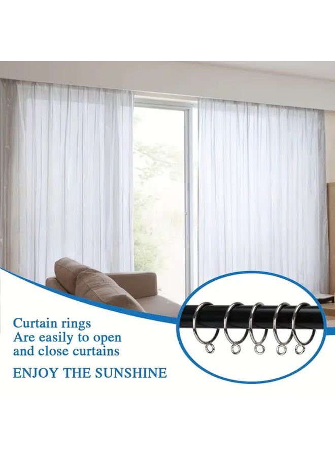 Heavy Duty Metal Curtain Rings 38mm Inner Diameter Silvery Finish - Image 2