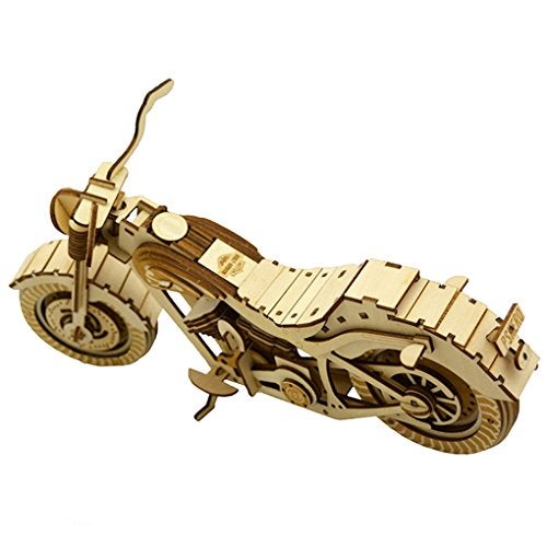 Bitopbi 3D Wooden Puzzles Laser Engraving DIY Safe Assembly Constructor Kit Toy for Teens and Adults (Motorcycle) - Image 4