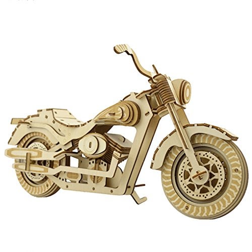 Bitopbi 3D Wooden Puzzles Laser Engraving DIY Safe Assembly Constructor Kit Toy for Teens and Adults (Motorcycle) - Image 5