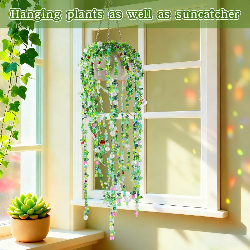 FOGWOWO 5422 Pcs Beaded Plant Kit Green Glass Beads for Plant Making, Green Beads for Beaded Plants with Video Tutorials, Nature Crystal Glass Leaf Bead for Jewelry Making DIY Craft Kit Plants Lover Gifts - Image 4