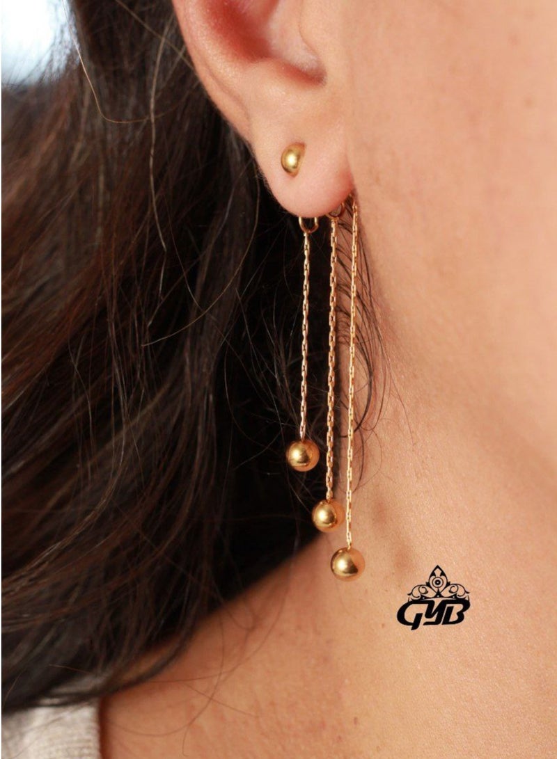 "Master Stainless Steel Earrings with a Unique Design, elegant golden color with a distinctive personality." 