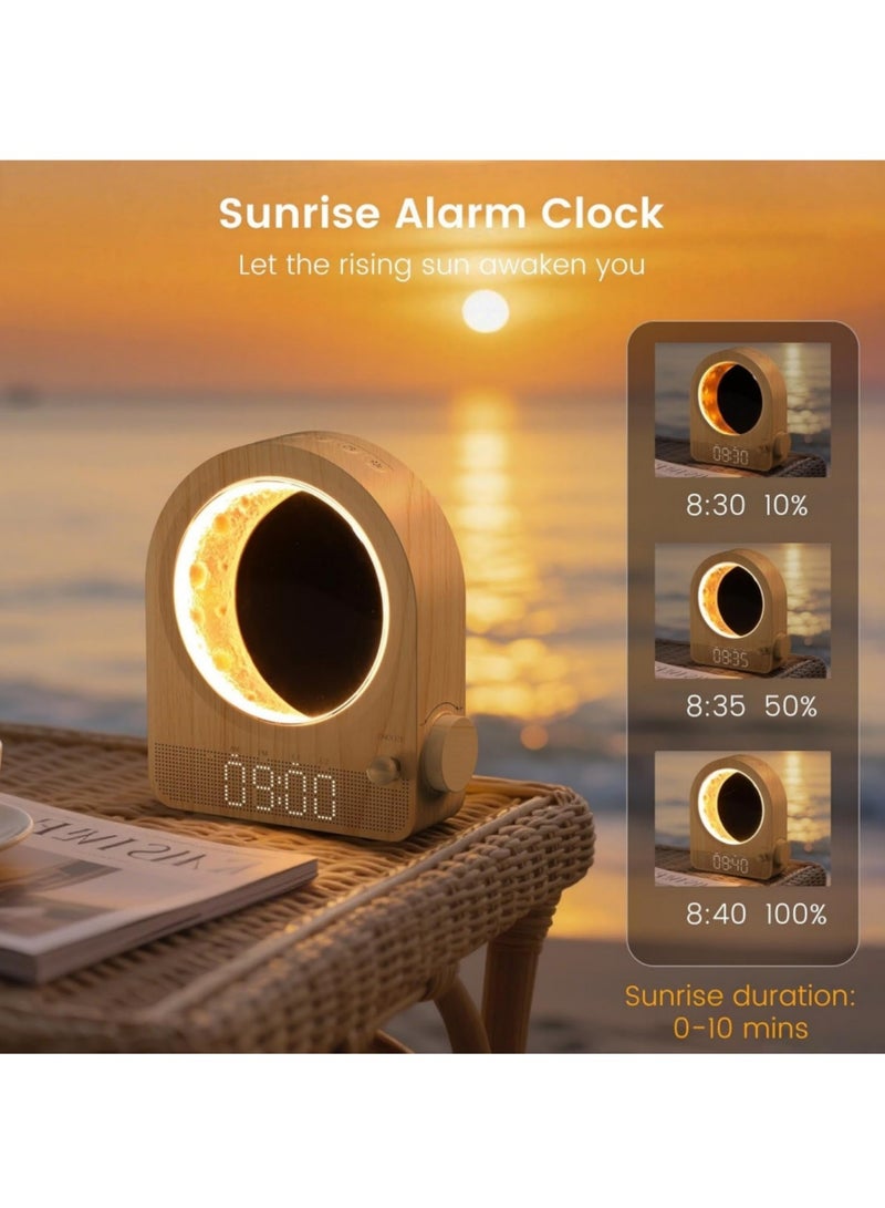 Adando Sunrise Alarm Clock, White Noise Machine & Meteor Moonlight - 10 Soothing Sounds, Dual Alarms, 30/60/90min Timer, Easy Snooze - Bedroom Gift for Insomnia Adults/Women - Image 3
