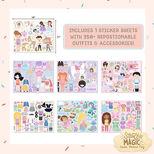 Story Magic Large Sticker Book by Horizon Group USA, Create Your Own Magical Adventures Inside a 14" x 11" Sticker Book, Over 350 Repositionable Stickers, Sticker Books for Kids 2-4 - Image 4