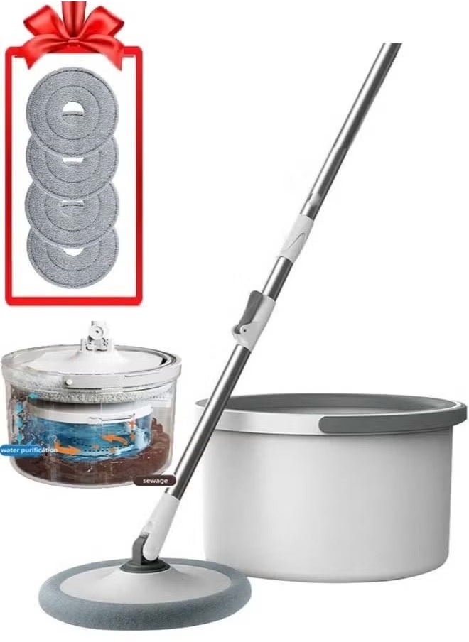 Golau - 360 Degree Rotating Mop and Bucket Flat Self-Separating Laminating Mop Set with 4 Microfiber Pads and Extendable Handle Perfect for Cleaning All Kinds of Floors - Image 1