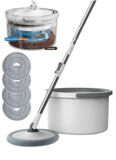 Golau 360 Degree Rotating Mop and Bucket Flat Self-Separating Laminating Mop Set with 4 Microfiber Pads and Extendable Handle Perfect for Cleaning All Kinds of Floors  - Image 2