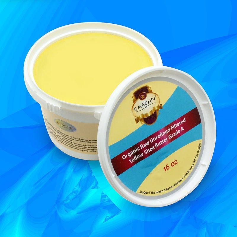 Saaqin Raw Unrefined CREAMY FILTERED Shea Butter 16 Oz AND 1 Lb of Raw Black Soap - Image 5