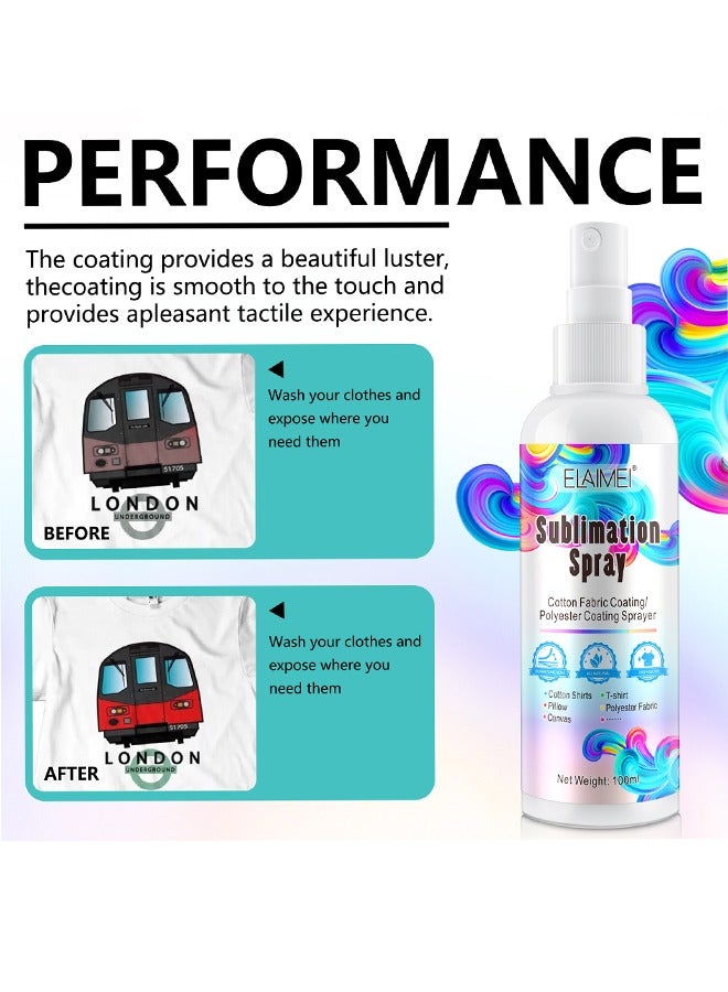 Elaimei Sublimation spray, 100 ML, Suitable For Cotton Shirts And Polyester Fabrics,Including 100% Cotton, Cartons, Handbags, Pillows, Mugs, Canvas, Fast Drying, Super Strong Bonding, Waterproof, High Gloss Vivid - Image 5