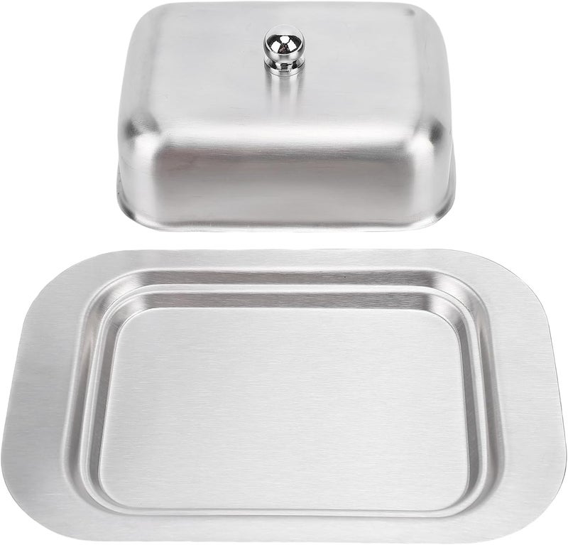 Focket Butter Dish With Lid, Food Grade Stainless Steel Airtight Butter Holder, Cheese Storage Box With Dishwasher Safe for Kitchen Countertop Refrigerator - Image 2