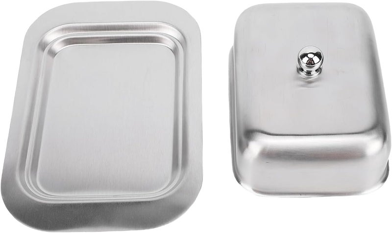 Focket Butter Dish With Lid, Food Grade Stainless Steel Airtight Butter Holder, Cheese Storage Box With Dishwasher Safe for Kitchen Countertop Refrigerator - Image 1