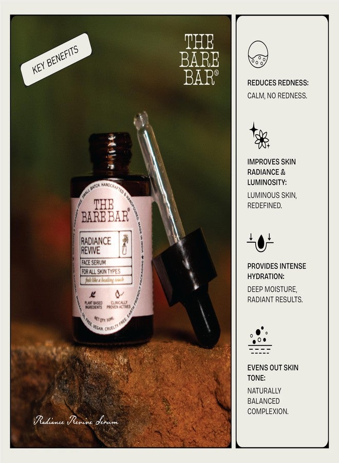 The Bare Bar Radiance Revive Serum - 30 ml | Brightening, Anti-Aging & Hydrating Serum for Glowing Skin, Dark Spots & Fine Lines | For Men & Women - Image 3
