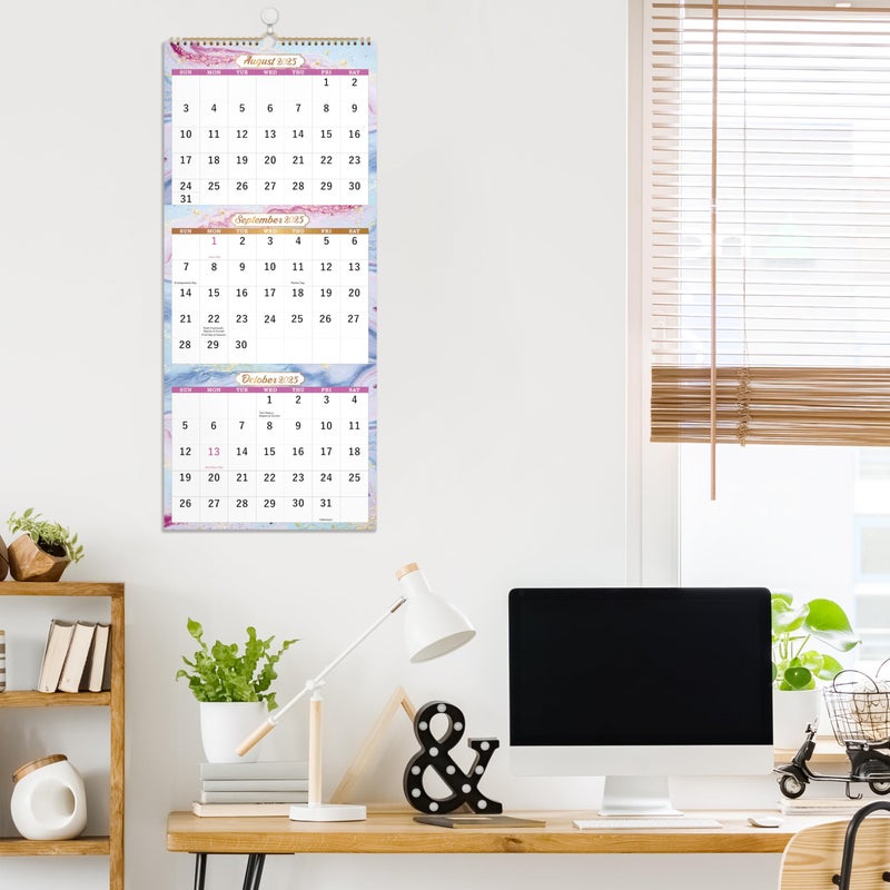 BooQool 2025-2026 Wall Calendar - 3 Month Calendar 2025-2026, April 2025 - July 2026, 11" x 26", 2025 Calendar (Vertical), Large Monthly Calendar, Lay- Flat, Perfect for Your Busy Schedule - Image 2