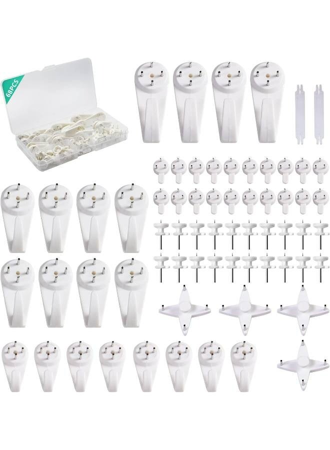 68-Piece No Damage Picture Hanging Kit - Invisible Wall Nails for Concrete, Hardwall, Cement Walls - Image 1