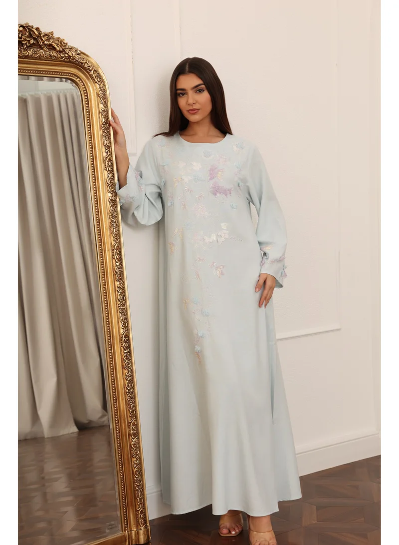 IKKXA Sand Pastel Blossom Jalabiya IK1114 Blue