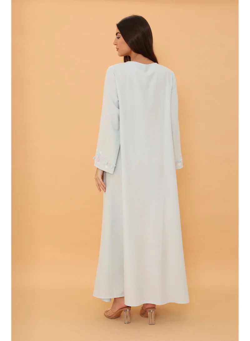 IKKXA  Sand Pastel Blossom Jalabiya IK1114 Blue  | Best Price UAE