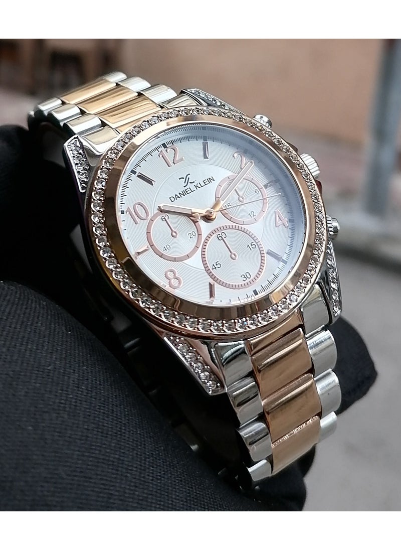 DANIEL KLEIN Silver Rose Steel Strap Women's Wristwatch Waterproof  - Image 3